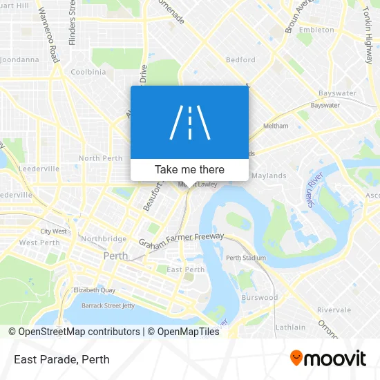 Mapa East Parade