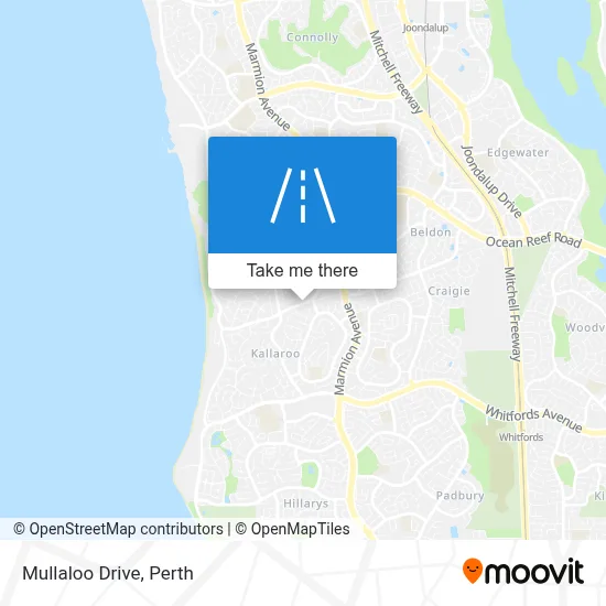 Mapa Mullaloo Drive