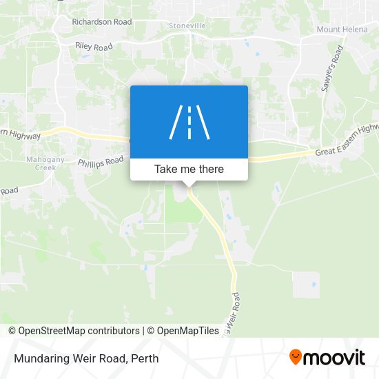 Mundaring Weir Road map