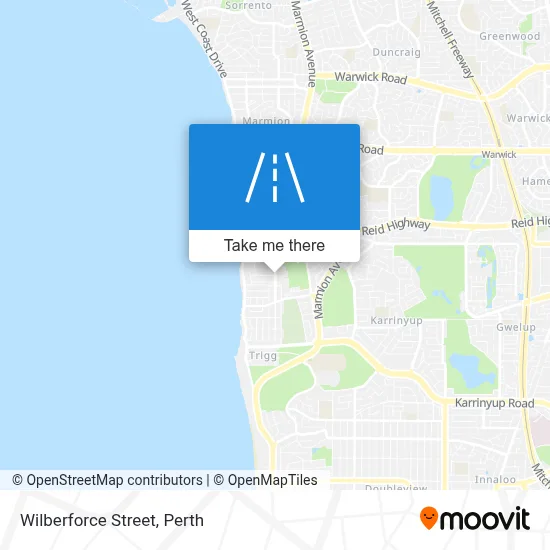 Mapa Wilberforce Street