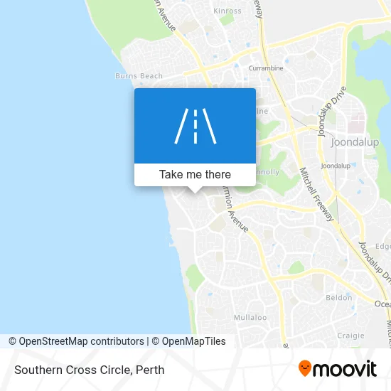 Mapa Southern Cross Circle