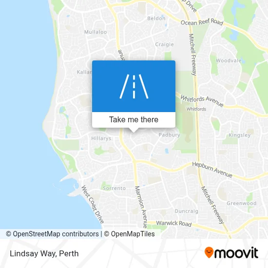 Mapa Lindsay Way