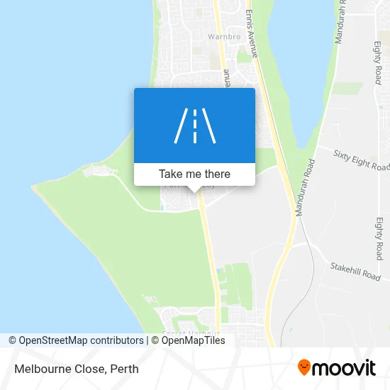 Mapa Melbourne Close