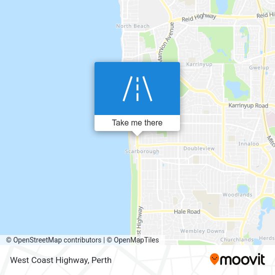 West Coast Highway map