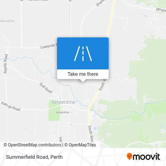 Perth Mapa ¿Cómo llegar a Summerfield Road, Serpentine en tren o autobús?