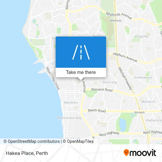 Mapa Hakea Place