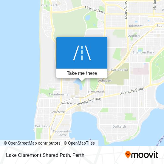 Lake Claremont Shared Path map
