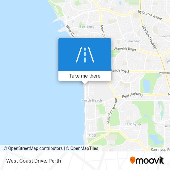 West Coast Drive map