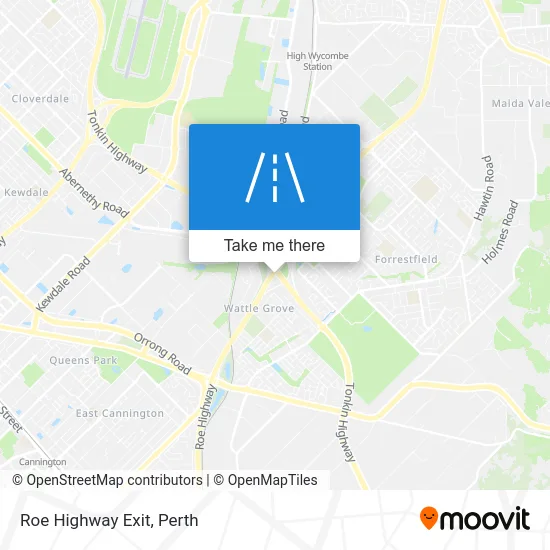 Mapa Roe Highway Exit