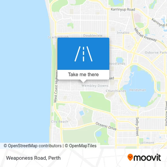 Mapa Weaponess Road