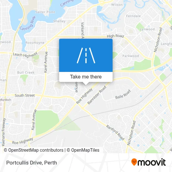 Mapa Portcullis Drive