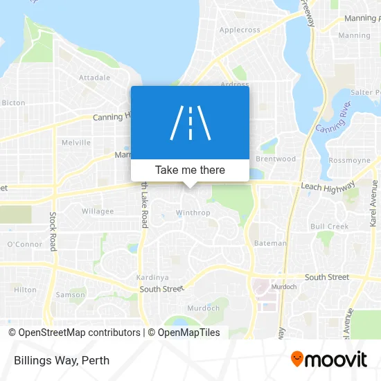 Mapa Billings Way