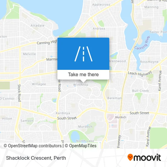 Mapa Shacklock Crescent