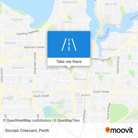 Mapa Sinclair Crescent