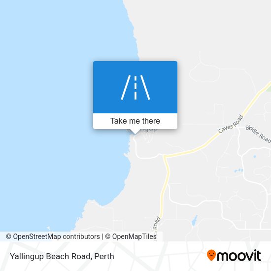 Yallingup Beach Road map