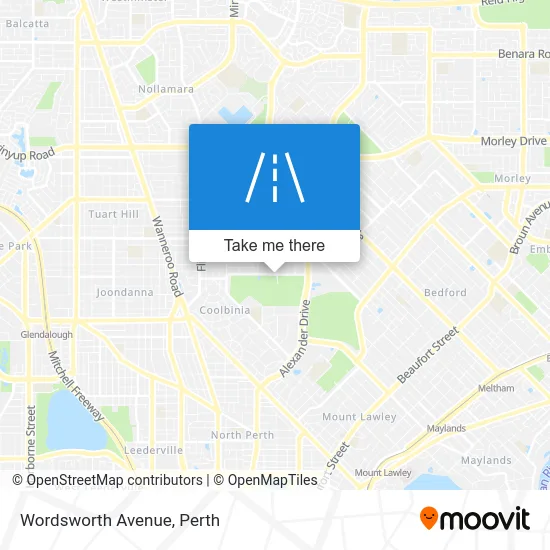 Mapa Wordsworth Avenue