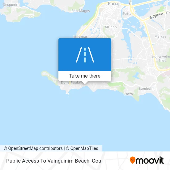 Public Access To Vainguinim Beach map