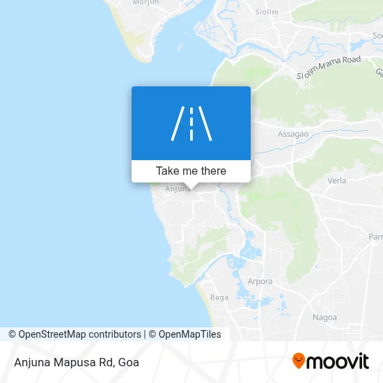 Anjuna Mapusa Rd map