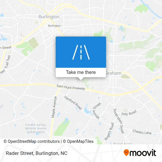 Rader Street map