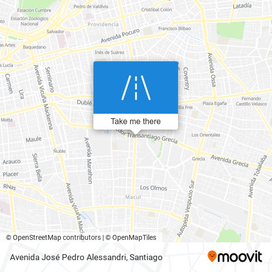 Avenida José Pedro Alessandri map