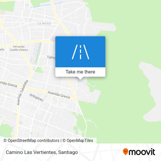Camino Las Vertientes map