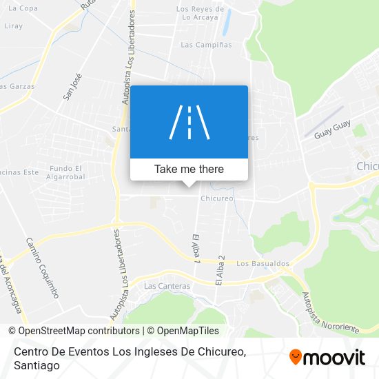 Mapa de Centro De Eventos Los Ingleses De Chicureo