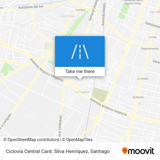 Ciclovia Central Card. Silva Henríquez map