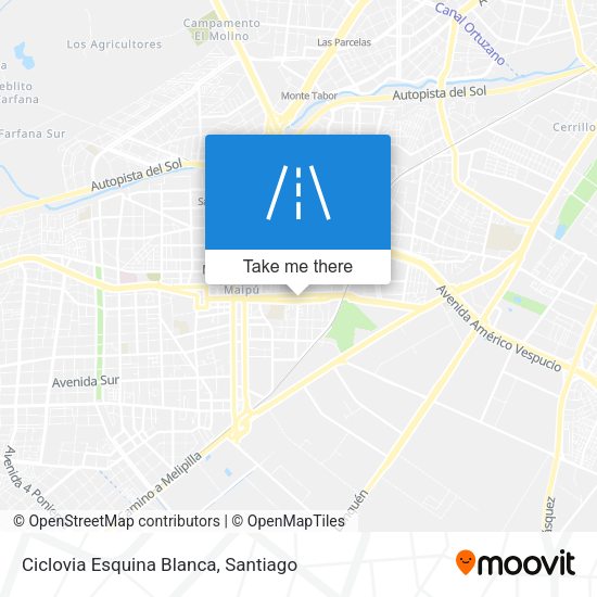 Mapa de Ciclovia Esquina Blanca