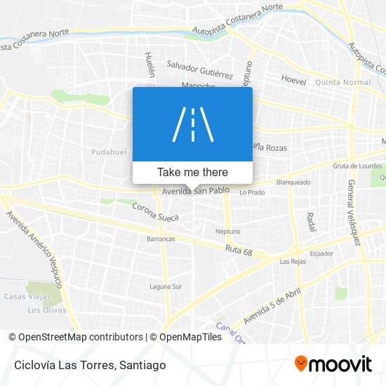 Mapa de Ciclovía Las Torres