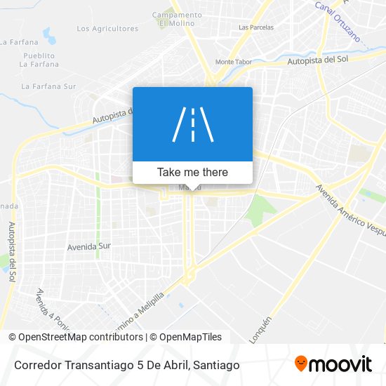 Mapa de Corredor Transantiago 5 De Abril