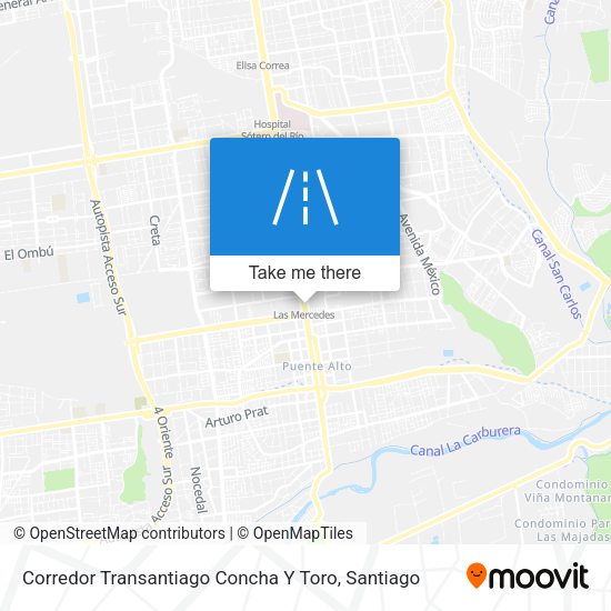 Corredor Transantiago Concha Y Toro map