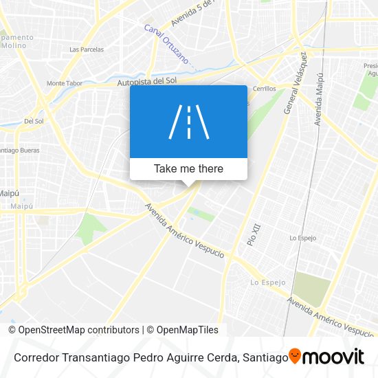 Mapa de Corredor Transantiago Pedro Aguirre Cerda