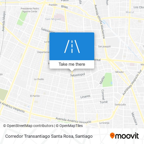 Mapa de Corredor Transantiago Santa Rosa