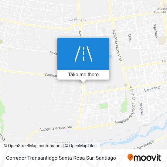 Corredor Transantiago Santa Rosa Sur map