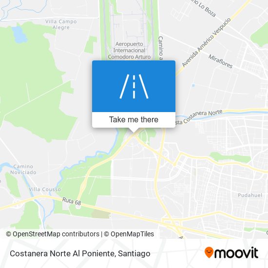 Costanera Norte Al Poniente map