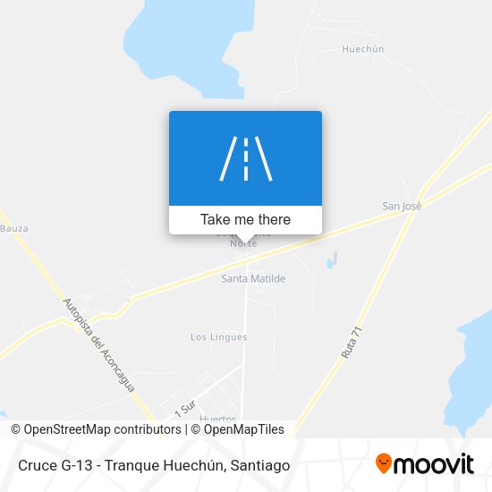 Cruce G-13 - Tranque Huechún map