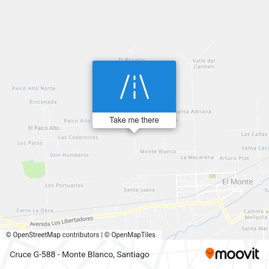 Cruce G-588 - Monte Blanco map