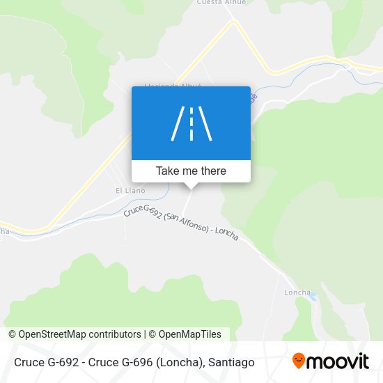 Cruce G-692 - Cruce G-696 (Loncha) map