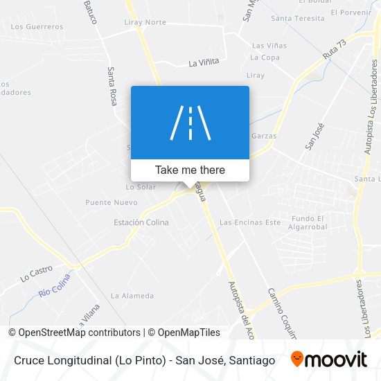 Mapa de Cruce Longitudinal (Lo Pinto) - San José
