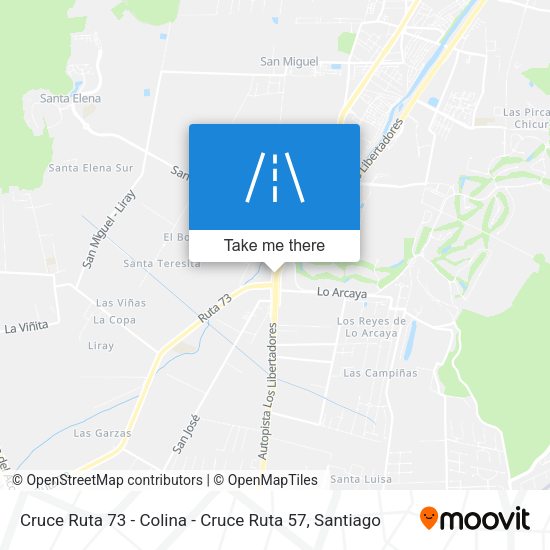 Cruce Ruta 73 - Colina - Cruce Ruta 57 map