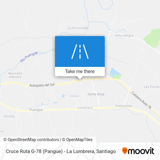 Cruce Ruta G-78 (Pangue) - La Lumbrera map