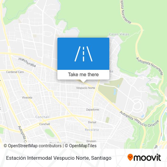 Estación Intermodal Vespucio Norte map