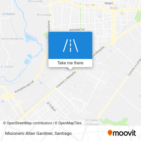Misionero Allan Gardiner map
