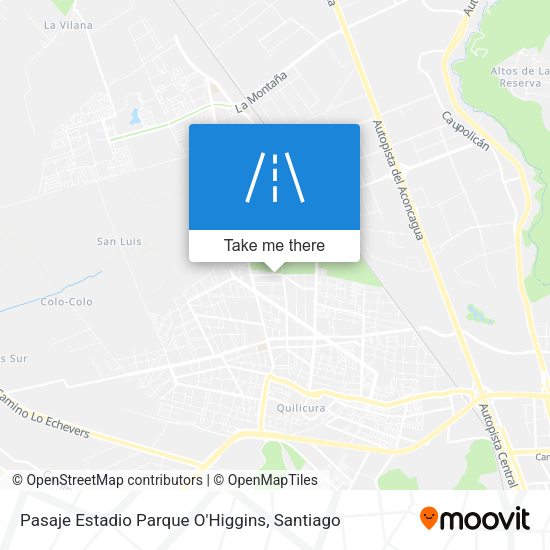 Mapa de Pasaje Estadio Parque O'Higgins