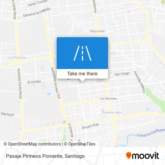 Mapa de Pasaje Pirineos Poniente