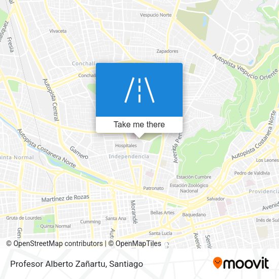 Profesor Alberto Zañartu map