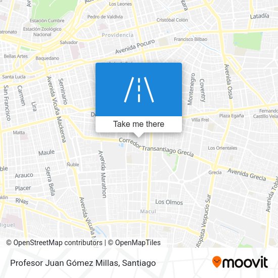 Profesor Juan Gómez Millas map