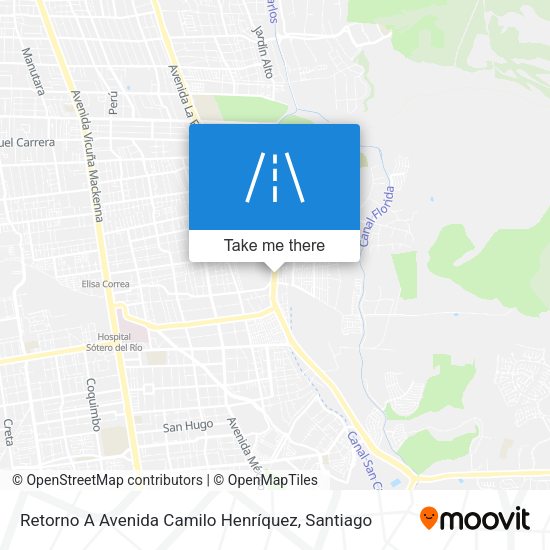 Mapa de Retorno A Avenida Camilo Henríquez