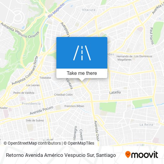 Mapa de Retorno Avenida Américo Vespucio Sur