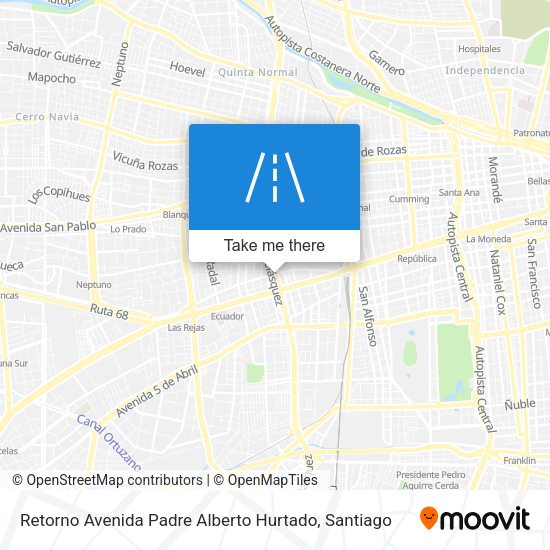 Retorno Avenida Padre Alberto Hurtado map